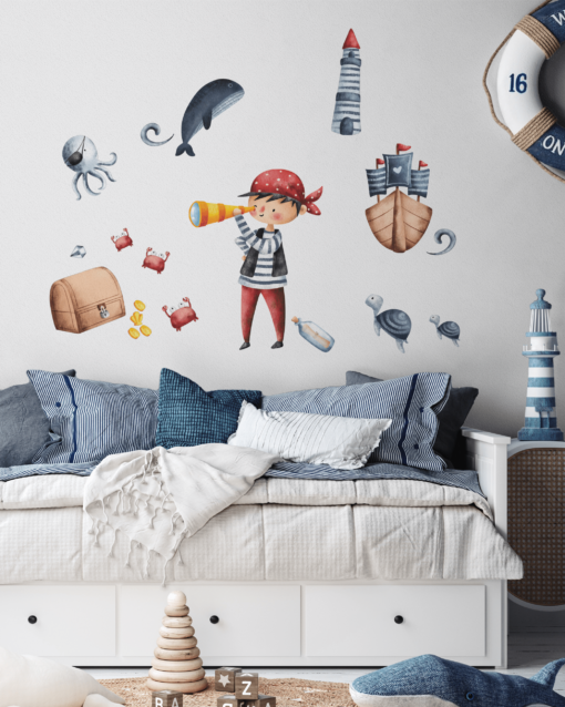 Amenajare Autocolant perete textil Murale Pirati