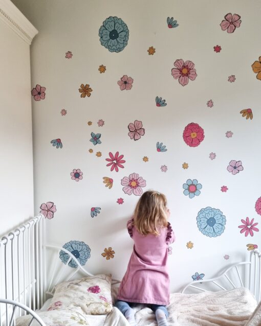 Sticker textil Murale pentru camera fete Flori