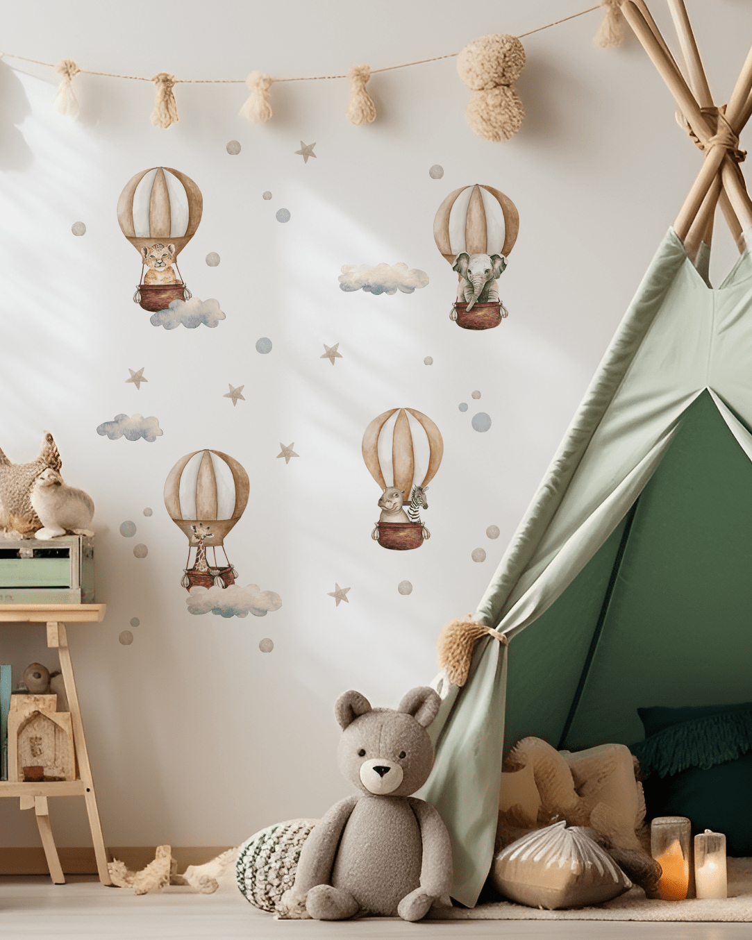 animale in balon autocolant perete pentru copii