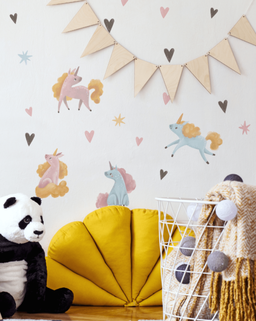 autocolant perete unicorni jucausi
