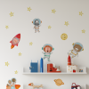 Autocolant perete textil Murale Animalele astronaut