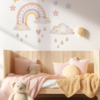 Autocolant perete textil Murale Curcubeu si norisori
