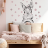 autocolant textil perete iepuras pentru camera de fete