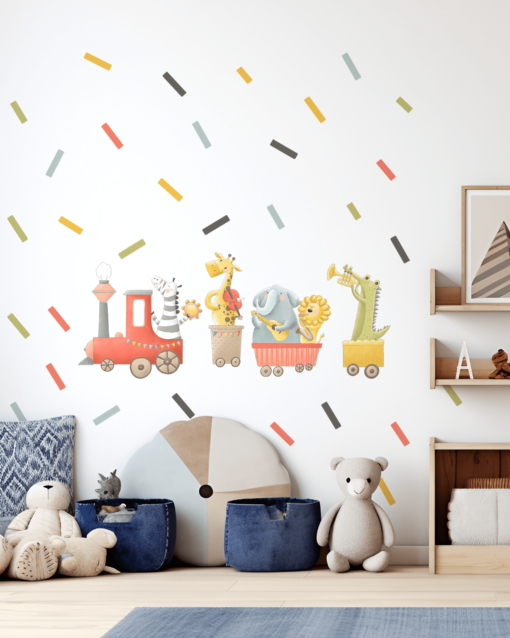 sticker textil murale de perete pentru copii orchestra animalelor