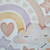 Sticker textil Murale pentru camera copiilor Curcubeu si norisori