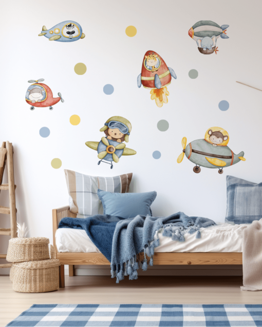 Autocolant textil Murale Animalute safari in miscare decor 2