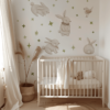 decor camera copii autocolant perete iepursi stelute